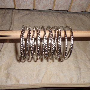 Shiny Silver Swirl Cuff Arm or Wrist Bracelet